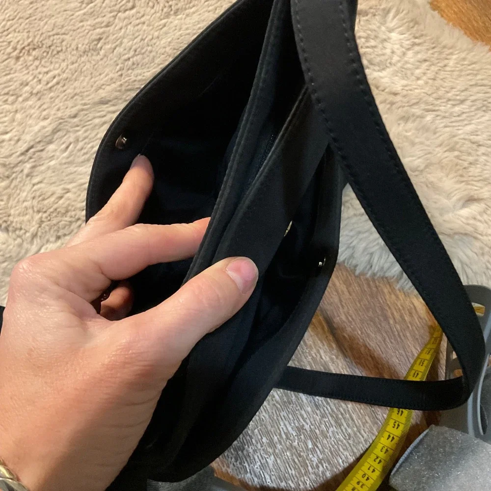 Talbots Black Polyester‎ Shoulder Crossbody Bag Pockets 10